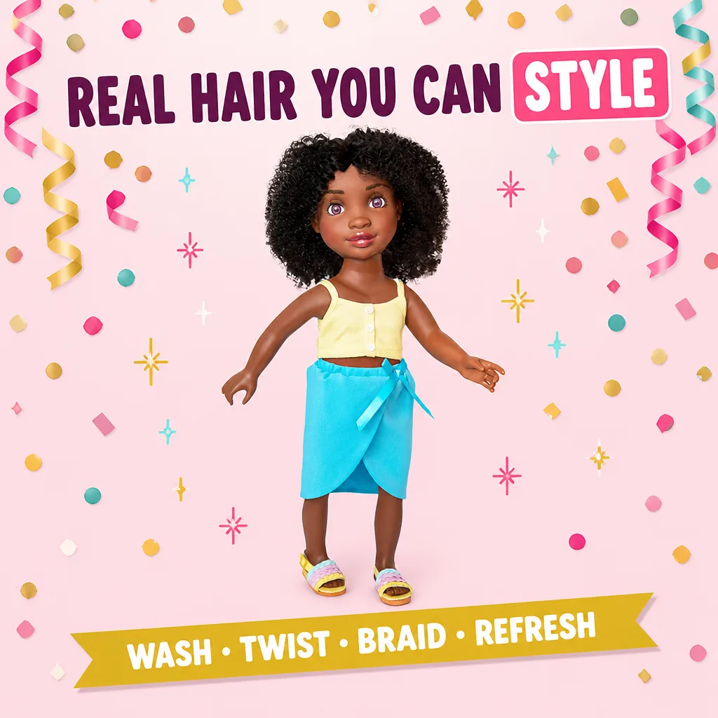 Wash, twist, braid, refresh her real hair